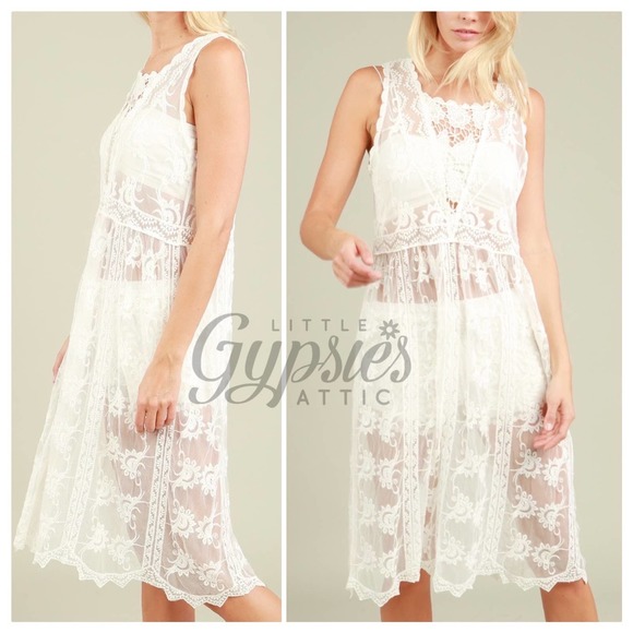 POL Antique Lace Romance Midi Dress - Picture 7 of 12